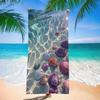 Microfiber Quick Dry Beach Towel - Seashell Ocean Print, Soft Lightweight Sandless Travel Blanket for Swimming, Gym, Yoga