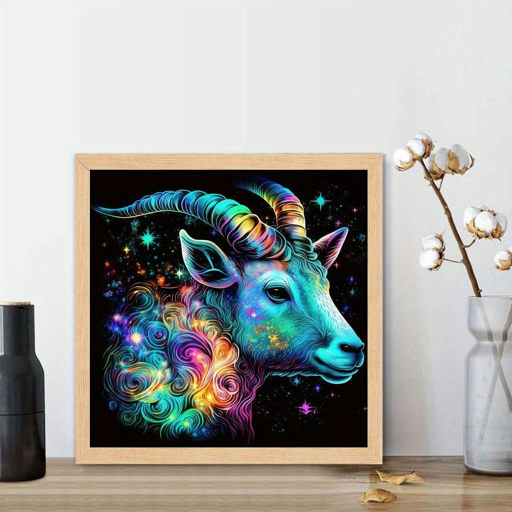 DIY Diamond Painting Curly Antelope Cross Stitch Kit Mosaic Art Diamond Painting Full Circle/Square Diamond Home Decoration