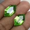 Natural PERIDOT Fancy Cut GREEN Color 16.20Ct CERTIFIED Rare Loose Gemstone Pair