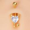 Copper Gem Navel Piercing Zircon Shiny Body Jewelry New Crystal Ball Belly Button Rings  Men