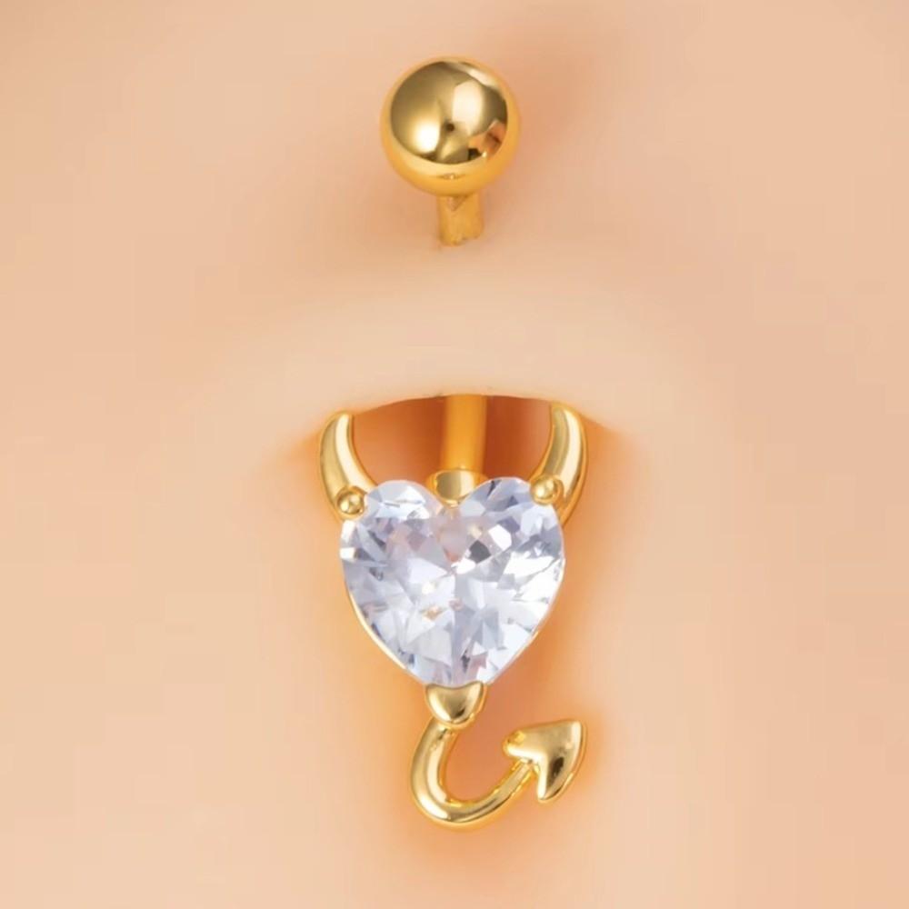 Copper Gem Navel Piercing Zircon Shiny Body Jewelry New Crystal Ball Belly Button Rings  Men