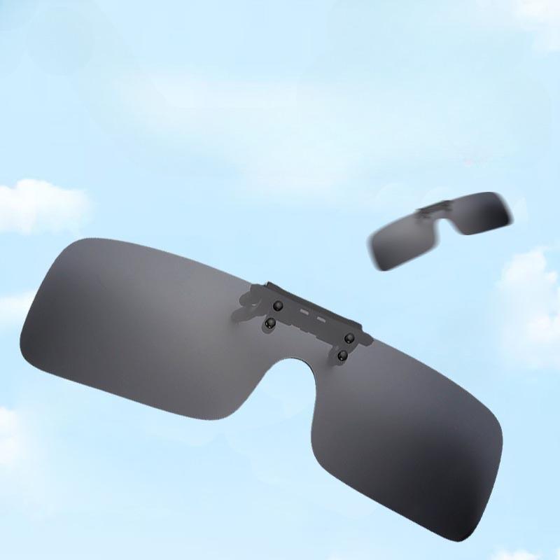 Nicht polarisierte Flip-Up Quadratische Clip-on Herren Damen Sonnenbrille Integration Nachtfahrt Outdoor-Sport Brille