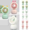 Desktop Small Fan Cartoon Animal Ear Shape USB Powered Bedroom Desk Fan Adjustable Wind Speeds Anti-Slip Base Fan