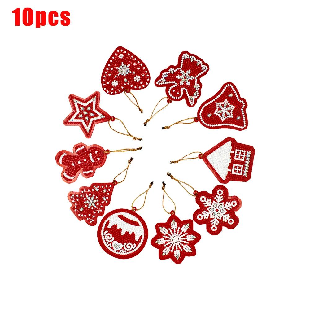 10/20/30pcs DIY Full Drills Diamond Painting Christmas Tree Pendant Hanging Ornament Christmas Decoration Natal Navided