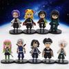 Sold Demon Slayer Q Version Sitting Figure Toy Anime Kimetsu No Yaiba Tanjiro Nidouzi Inosuke Zenizu PVD Figurine Model Doll