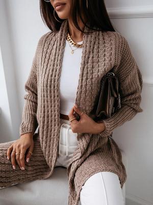 2025 Plus Size Women's Casual Irregular Knitted Cardigan Sweater