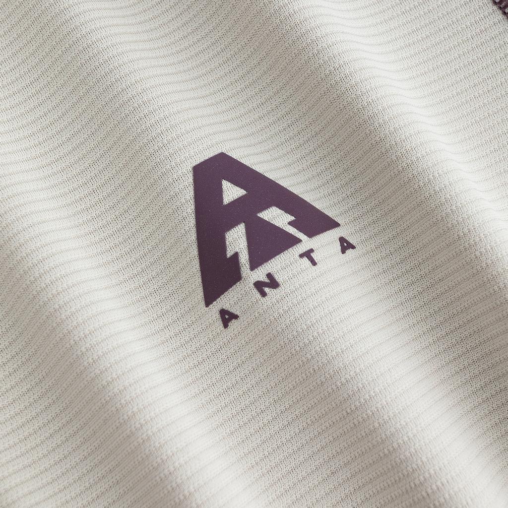 Anta Outdoor Series Sports Leisure Logo Print Knitted Top Women tops Dune-Gray 962636401-3