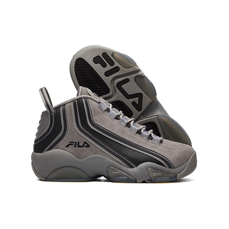 Fila Stack 2 Forward Fabric Synthetic Leather Suede Versatile Mid-Top Retro Basketball Shoes Men Sneaker Sky-Gray F12M111224FDS
