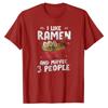 Vintage RaUnisex Lover Cotton Tshirt Japanese Noodles Design Short Sleeve Crew Neck Casual Fit Funny Text Graphic Tee for Unisex Women