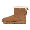 UGG Two-Layer Cowhide Round-Toe Short Snow Boots Women Boots Chestnut 1153611-CHE