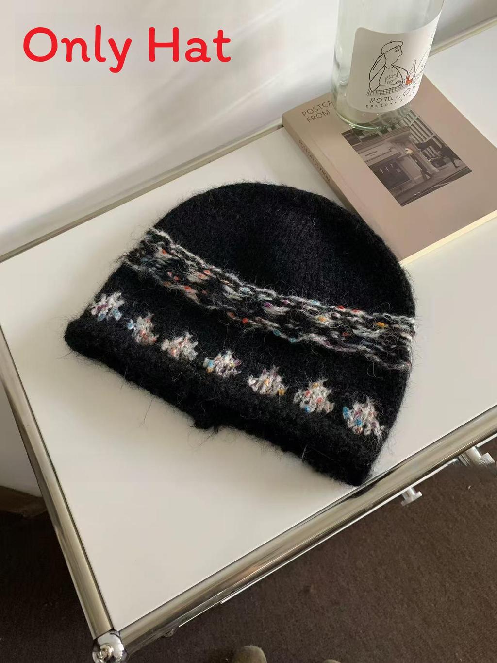 Retro Fair Isle Wool Blend Beanie With Cozy Design For Casual Daily Wear