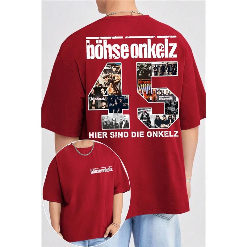 

Футболка Böhse Onkelz 45-летний юбилей Мужская Женская Оверсайз Унисекс Хлопок Уличная Мода Харадзюку Женская Мужская Удобная Одежда 4XL