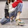 Styl etniczny wewnętrzne podwyższenie wysokości buty typu "dad shoes" nowe małe buty sportowe i rekreacyjne gruba podeszwa M