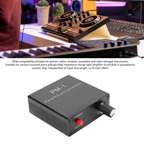 Sxhlseller Piezo Pickup Preamp Amplifier, Low Frequency Limited Rechargeable Guitar Pickup, Compact Mount Preamp Amplifier for Guitar Violin Cello Kul