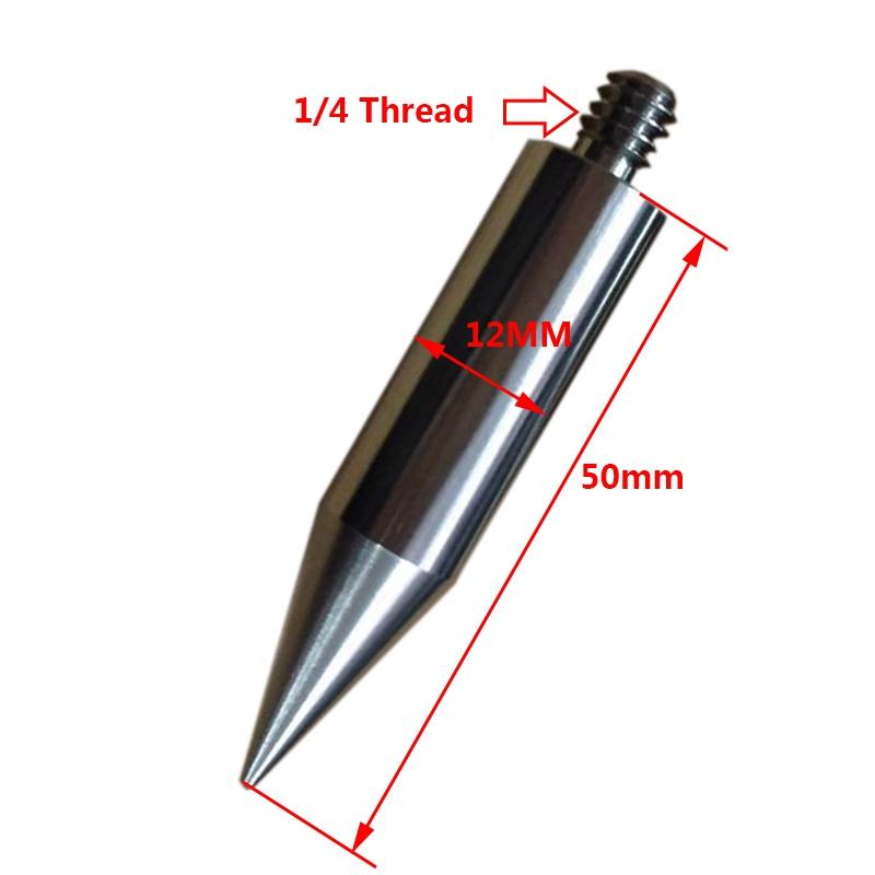 1pcs Stainless Steel Mini Prismatic Pole GPS Pole Tip M10 M8 Point Replacement For Prismatic Rod With 1/4" Female Thread