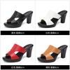 High Heel Thick Heel Cool Slippers Women's Summer New Thick Bottom Waterproof Table Fish Mouth Small Size 3233 Outer Wear Fashion Slippers
