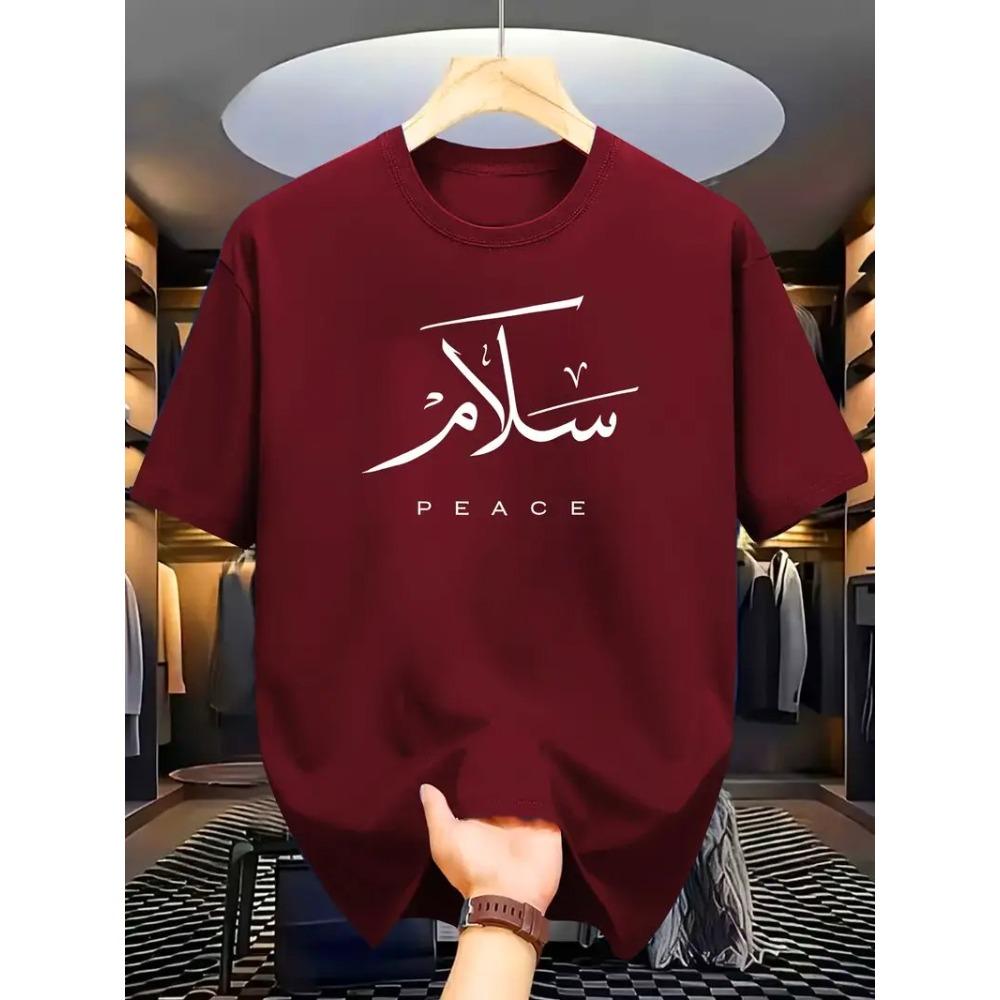 New Summer Men s Fashion T-shirt Simple Pattern Pattern Printed Men s T-shirt Top XS красный