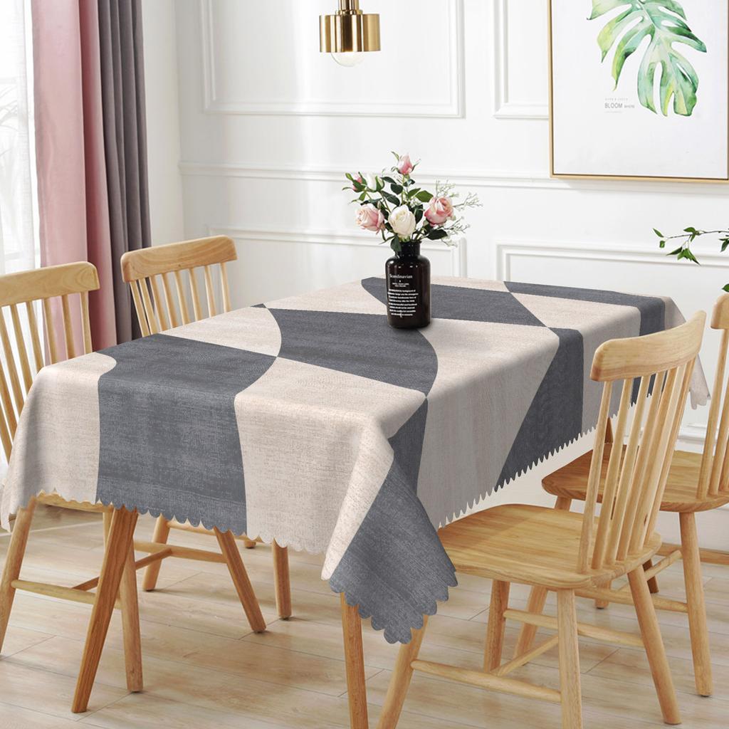 Nordic Style Simple Table Cloth Geometric Pattern Dining Room Waterproof Oilproof Rectangular Tablecloth Party Wedding Decor