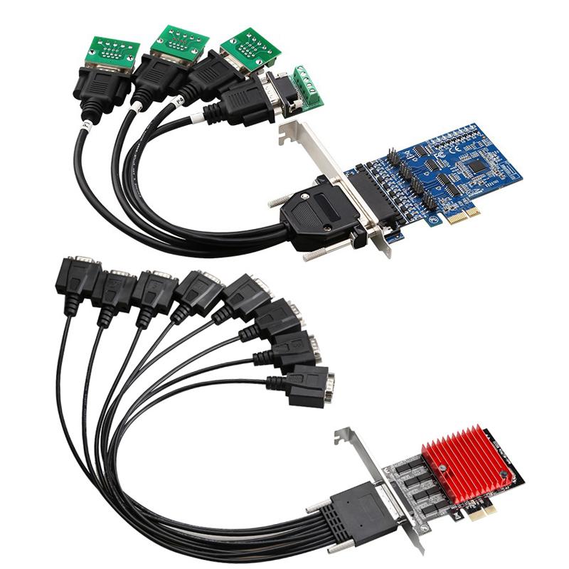 

8-Ports PCIE Serial Expansion card PCIE to RS232 Serial Port card Extender PCIe Converter PCI-E Sata Adapter riser card pci express RS232 Serial Port чорний