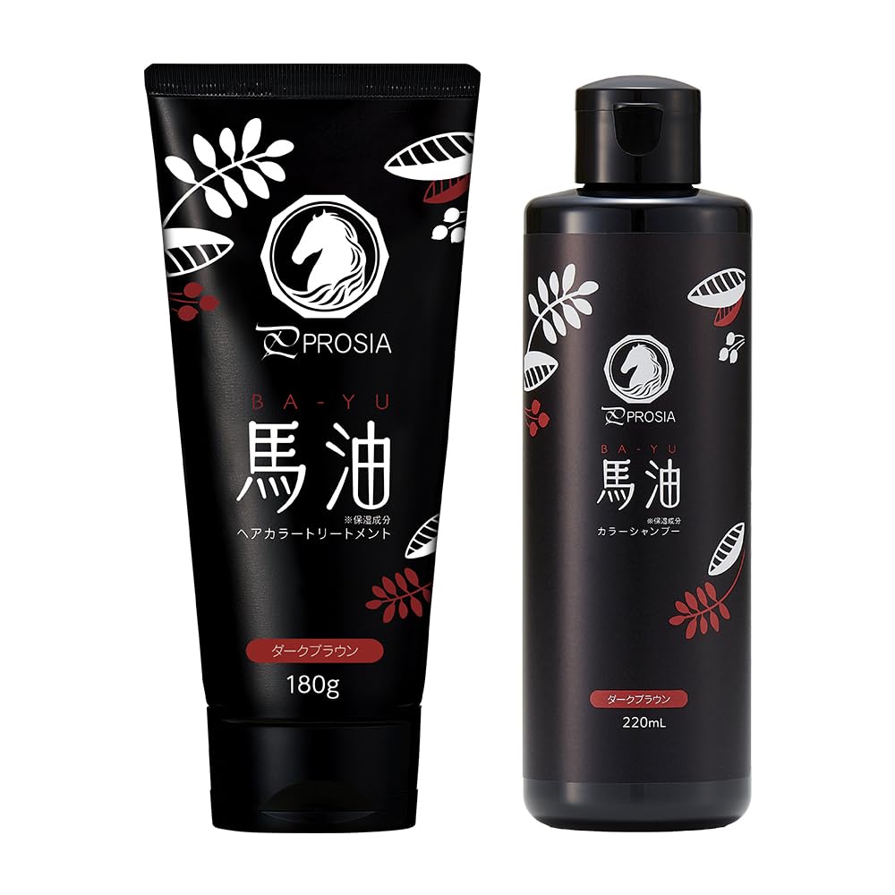 

PROSIA Лошадиное масло Средство для окрашивания волос Цвет Темные волосы Седые Постепенное Увлажняющее Пушащиеся волосы Сделано в iMedia + Шампунь, Коричневый, Цвет, Уход, Шампунь,