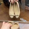Small Leather Shoes Women's New Autumn One-pedal Ballet Bow Light Mouth Round Head Light Mouth Single Shoes