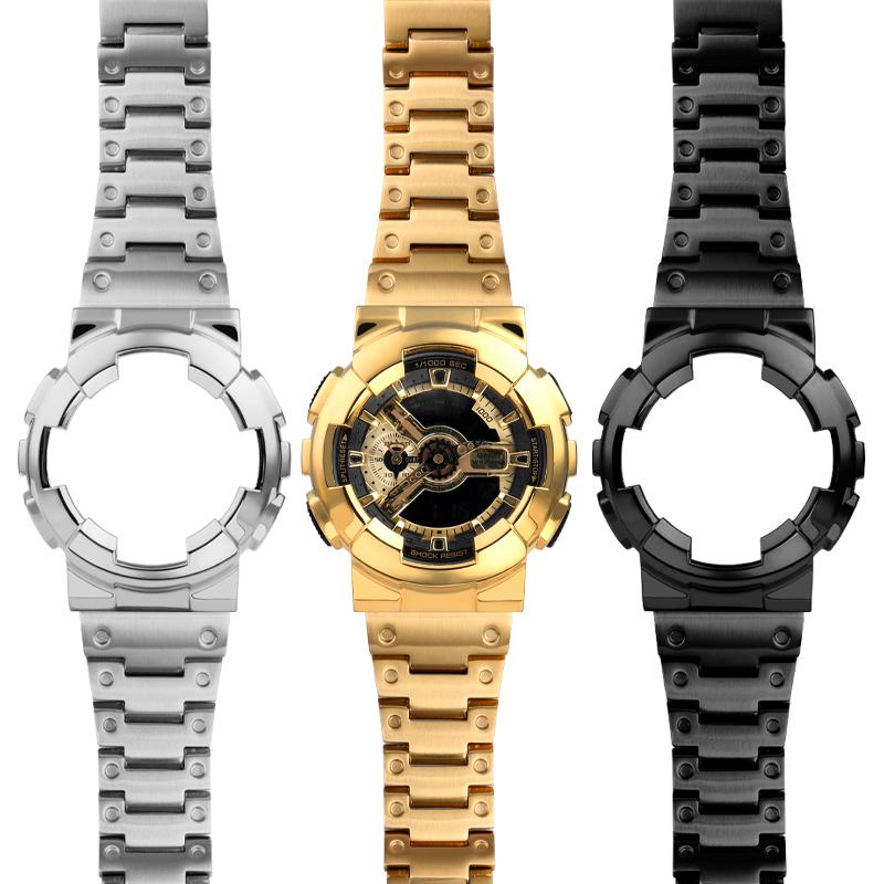 Set modificat de curea și carcasă din oțel inoxidabil Pentru Casio G-SHOCK GA-110 ga100 120 140 Bezel metalic Curea de ceas Kit de modificare braceletă