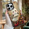 Phone Case: 2D Flat Design, Suitable for iPhone 18 17 16 15 14 13Pro In Rainbow Silver, Couple Style, Fluffy Ghost, Christmas and Halloween Gift