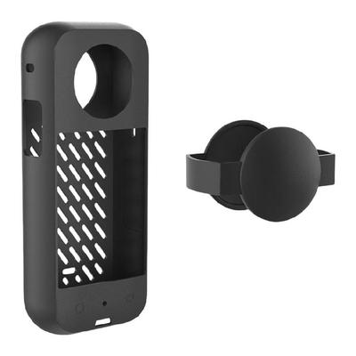 2 pièces/set Coque en Silicone Housse de Protection avec Protection d'Objectif Résistante à l'Usure pour 360 X3 Manchon d'Appareil Photo Anti-Rayures