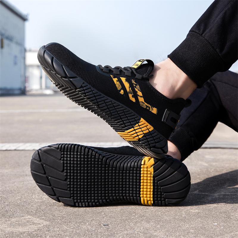 Fashion Breathable Men Safety Shoes With Steel Toe Cap Working Boots Indestructible Shoes Male Puncture-Proof Casual Work Sneakers