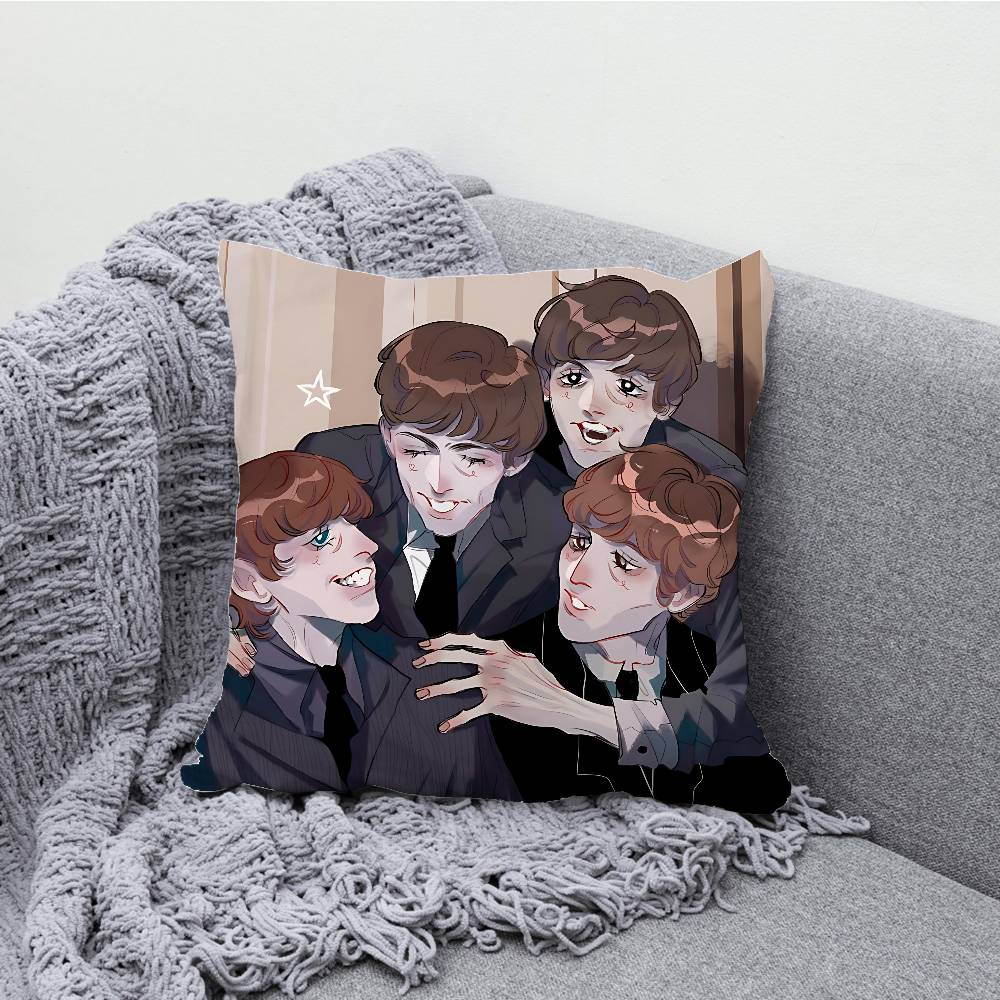 J-John L-Lennon P-Paul Pillowcases Bedroom Living Room Sofa Home Decor Polyester Cushion Cover with Zipper