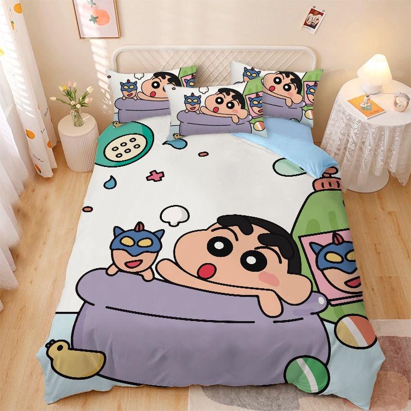 

Bedding Set Crayon Xiaoxin Duvet Cover Pillowcase Cute Room Cartoon Bedroom Decoration Teen Child Adult Bedding Set 200x200cm 135x200cm
