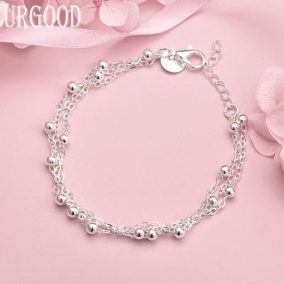Gioielli da Matrimonio in Argento Sterling 925 Perline Braccialetto alla Moda