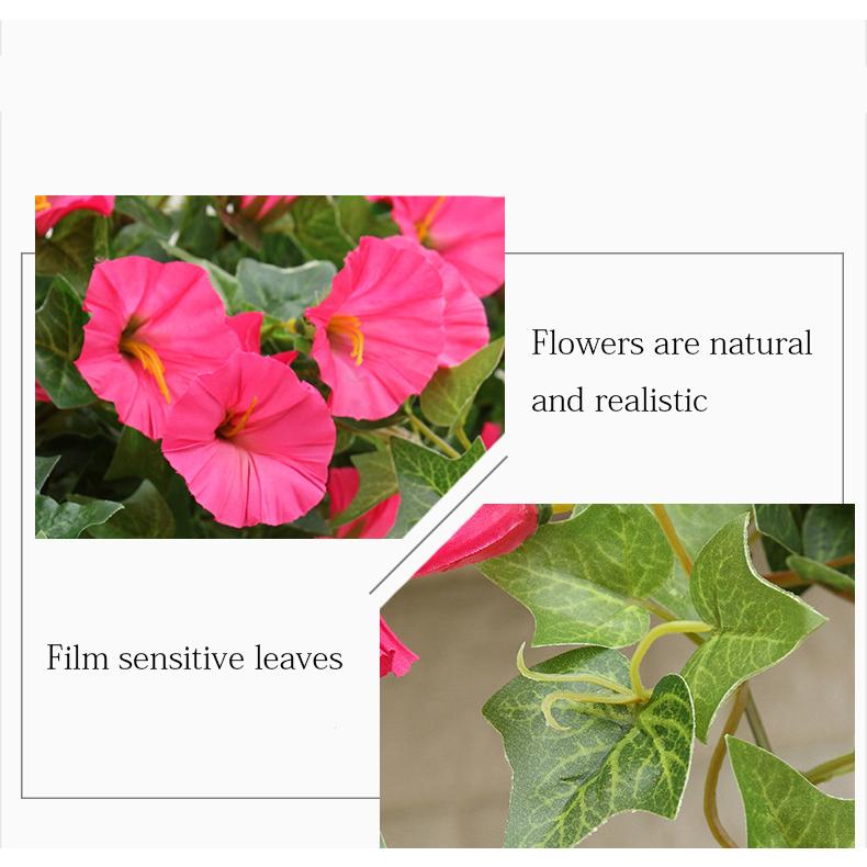 Hanging Basket 65cm Artificial Morning Glory Flower Manma Petunia Orchid Flowers Decorative For Home Wedding Decoration