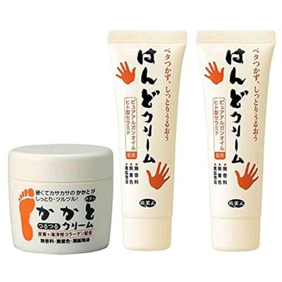 Tabibijin Heel Smoothing Cream 100g X 1, Hand Cream 40g X 2 (Set)