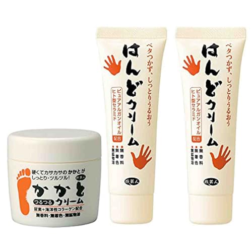 Tabibijin Heel Smoothing Cream 100g x 1, Hand Cream 40g x 2 (Set)