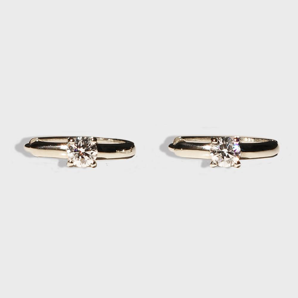 Loveenb [14K Gold] Basic 0.1 Carat Lab-Worn Diamond Ring Earrings