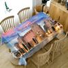 Thicken Cotton Tablecloth Red Castle Pattern Rectangular Round Table Cloth For Wedding Picnic Party