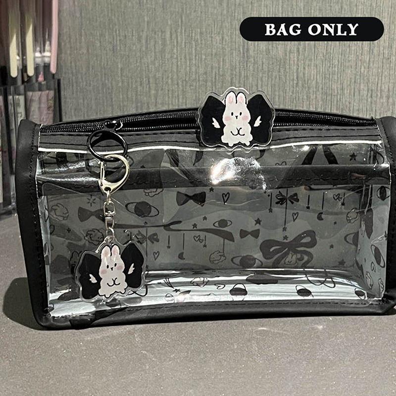 

Мультяшный полупрозрачный пенал многослойный вертикальный большой емкости сумка для хранения канцелярских принадлежностей школьные принадлежности косметичка