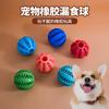 Pet Toy Food Leakage Ball Golden Retriever Puppy Teething Supplies Relieve Boredom Rubber Elastic Ball Toy Ball