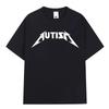 T-shirt Meme Rock Metal Autismo Unisex Moda Unisex Hip Hop Manica Corta Magliette Oversize 100% Cotone Magliette Comode Streetwear