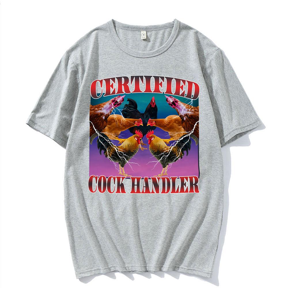 Mode Meme 90er Zertifizierter Hahn Liebhaber Merch T-Shirts Unisex Kleidung Retro Humor T-Shirt Unisex Oversized Locker 100% Baumwolle T-Shirt