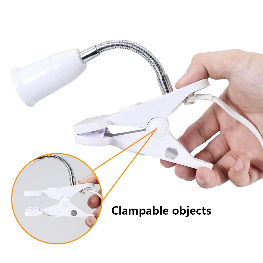 Clip on Desk Lamp Book Light Mini LED Reading Light Flexible Easy Book Clip Lamp Read Night Reading Lamp in Bed EU/US Plug