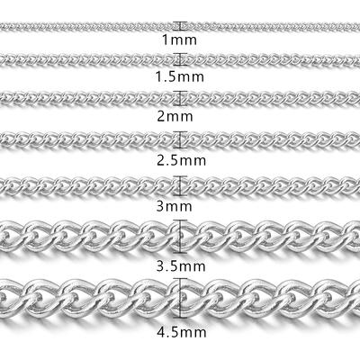 Chaînes en Acier Inoxydable 5 Yards 1/1.5/2/2.5/3/3.5/4.5mm Chaînes à Maillons en Gros Pour la Fabrication de Bijoux DIY Colliers Bracelets Accessoires