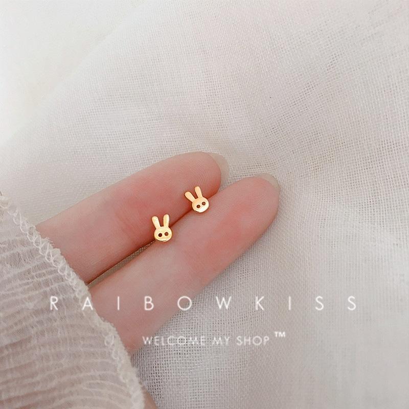 Gold Color Silver Plated Mini Butterfly Heart Stud Earrings For Women Cartilage Helix Tragus Piercing Jewelry Gift