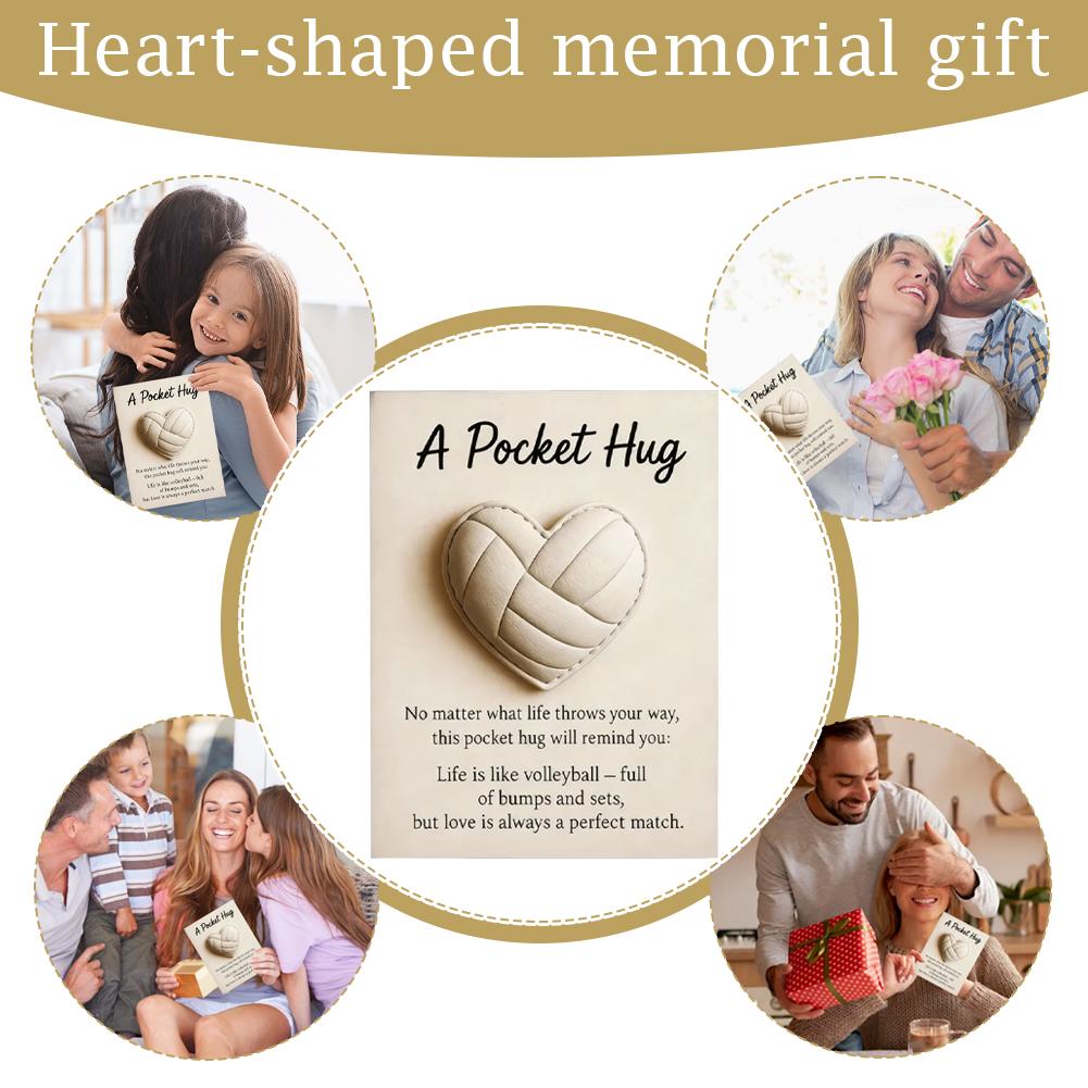 A Tiny Little Pocket Hug Poem Card Pocket Volleyball Hug Heart Shape Motivational Keepsake Portable Encouragement Cards
