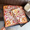 Luxury Vintage Printed Silk Like Square Scarf For Women