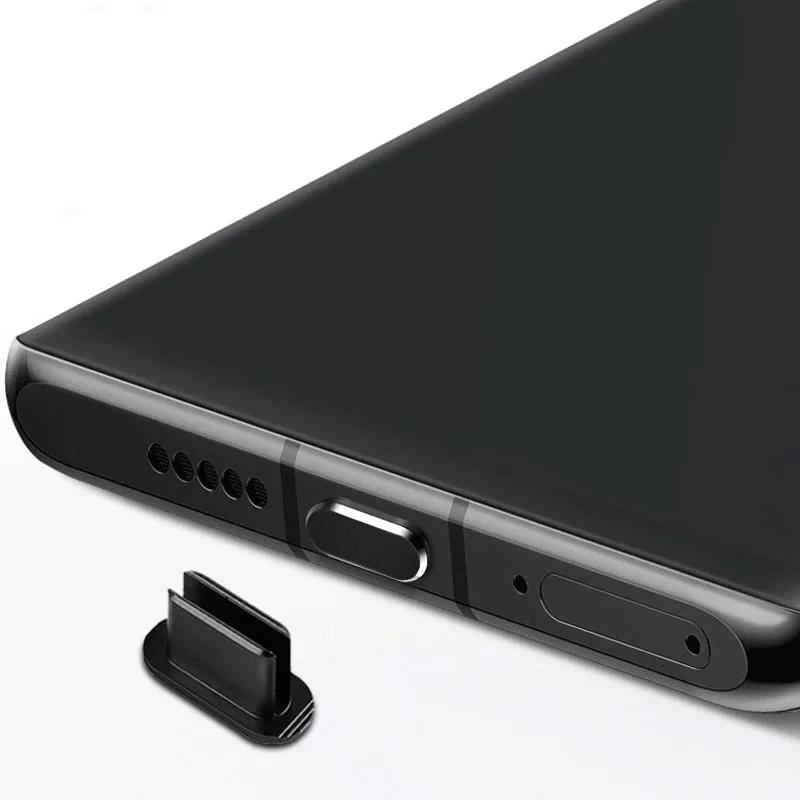 Kovová prachová záslepka nabíjecího portu pro Samsung Huawei Xiaomi Typ-C čisticí sada portu Počítačová klávesnice Mobilní telefon Čisticí kartáč