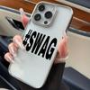 Funda de Teléfono Sencilla Ins Moda Trendy Texto en Inglés S-SWAG para iPhone 17AIR 16E 15 14 13 12 11 PRO MAX XSMAX XR 7 8 PLUS Cubierta Y2K