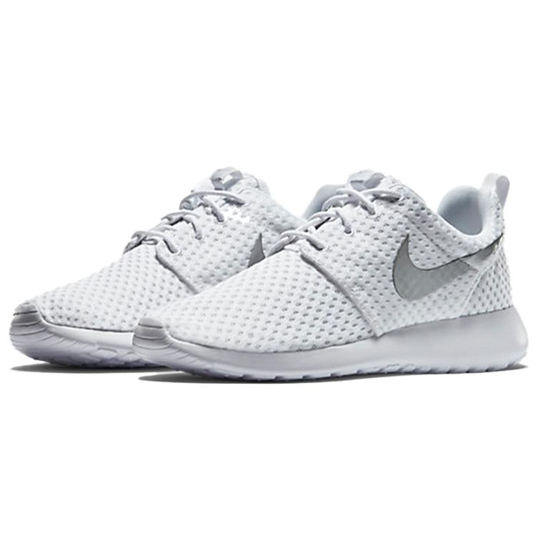 New Nike Roshe One Br White Metallic Platinum Women's 724850-100