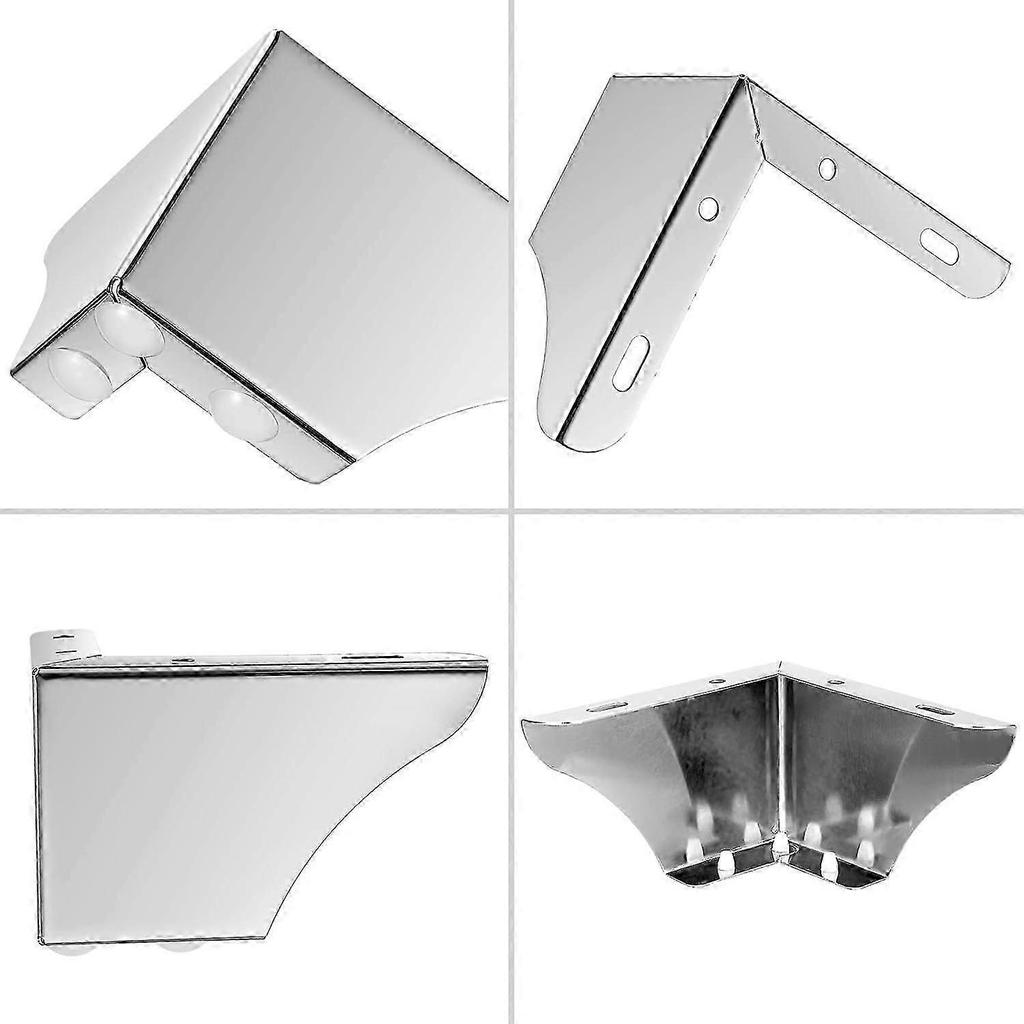 4 Pezzi 7,5 cm Gambe Metalliche per Divano Gamba per Armadio Gamba per Mobile Piedi Moderni Solidi per Divano Piedi per Armadio Gambe per Tavolo per Sostituzione (Argento)